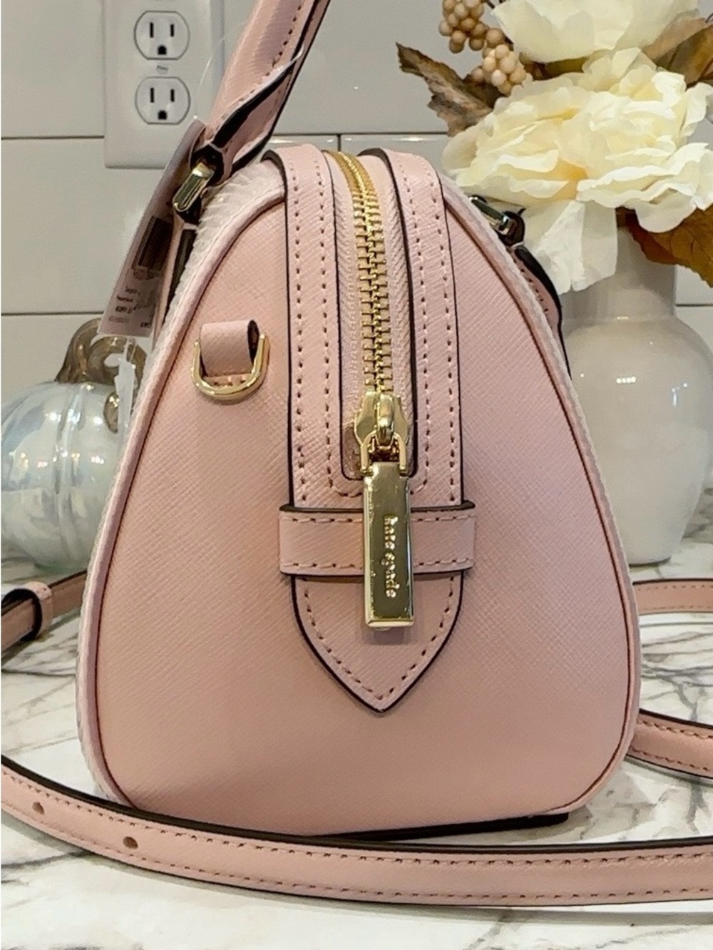 Kate Spade New York Pink Sequin Satchel / Crossbody Bag - Picture 10 of 11